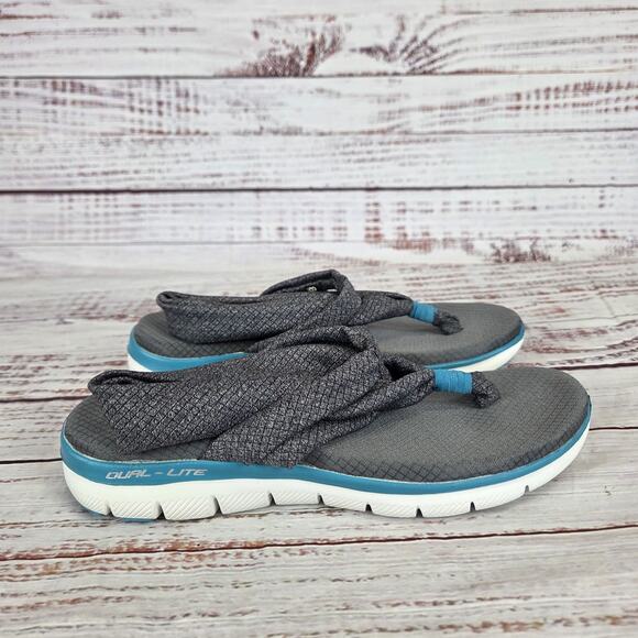 Skechers Shoes Womens Size 8 Dual Lite Memory Foam Gel Flip Flop Sandals - Picture 3 of 10